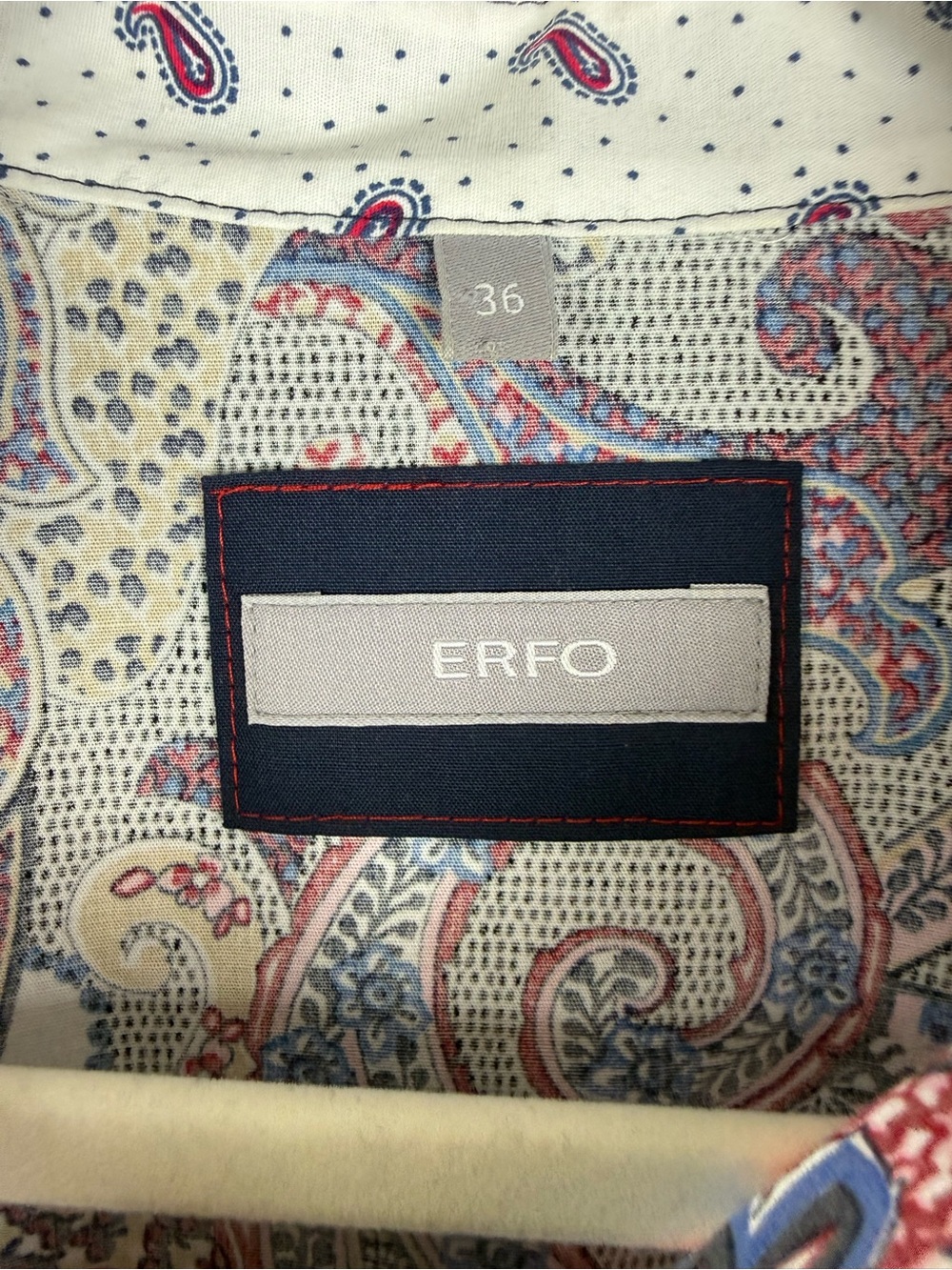 ERFO Vibrant Paisley Print Button Down Shirt EU 36 / US 6 Stretch Cotton - Picture 3 of 14